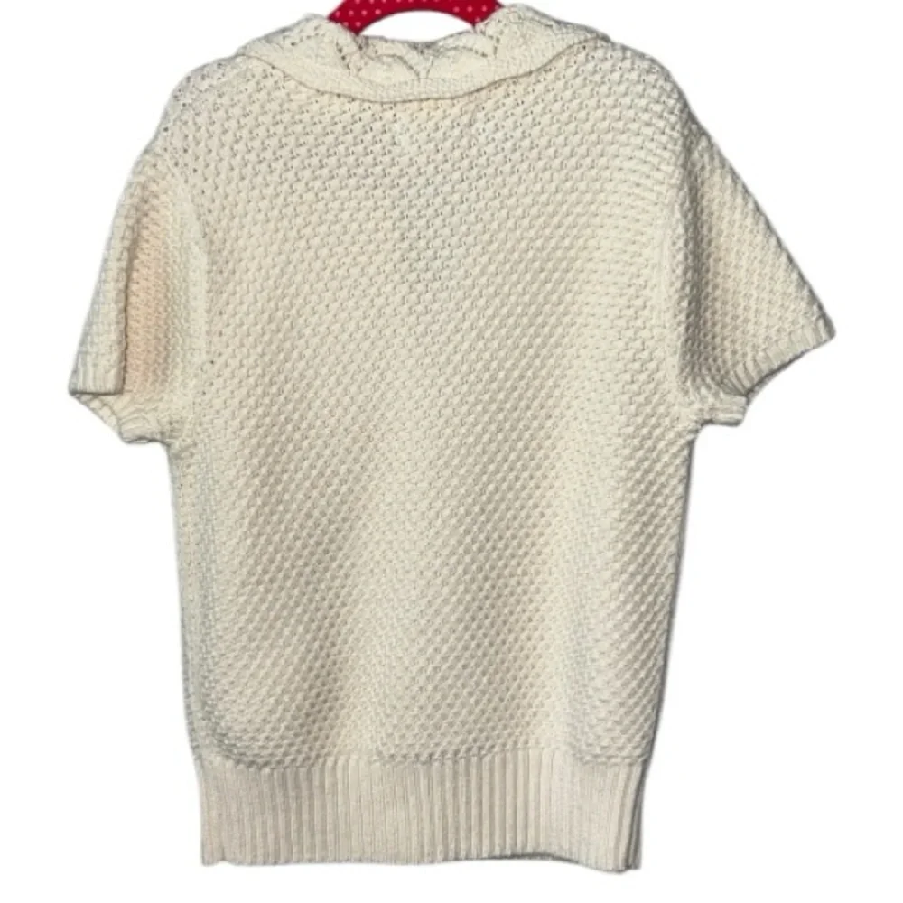 Polo Ralph Lauren Country Cream Ivory Knit Crochet Cardigan Sweater Size M 8/10